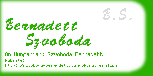 bernadett szvoboda business card